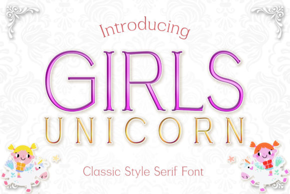 Girls Unicorn Font for Creative Makers