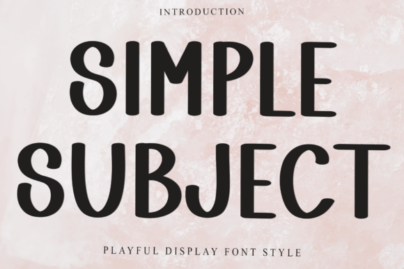 Simple Subject Font for Marketing
